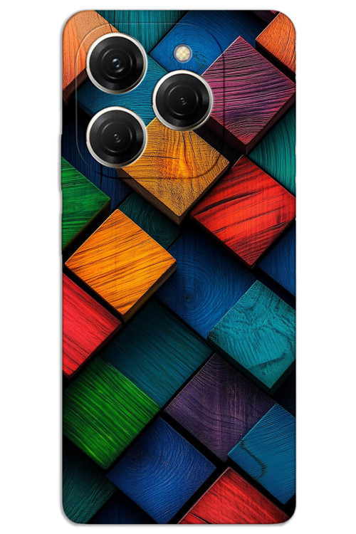 Tecno Spark 20 Pro 5G Kılıf HD Desen Baskılı Arka Kapak - Kare Desen