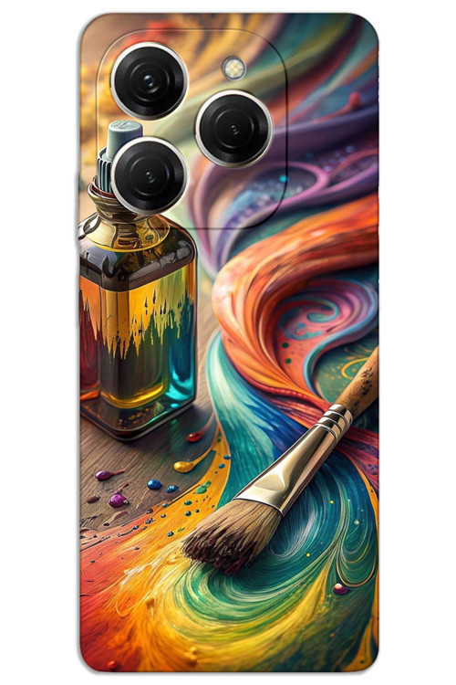 Tecno Spark 20 Pro 5G Kılıf HD Desen Baskılı Arka Kapak - Fırça Palet