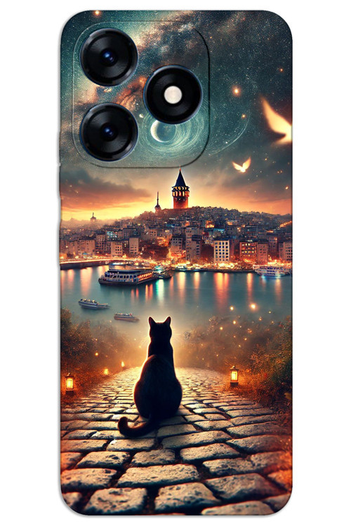Tecno Spark 20 Pro Kılıf HD Desen Baskılı Arka Kapak - Kedi Galata