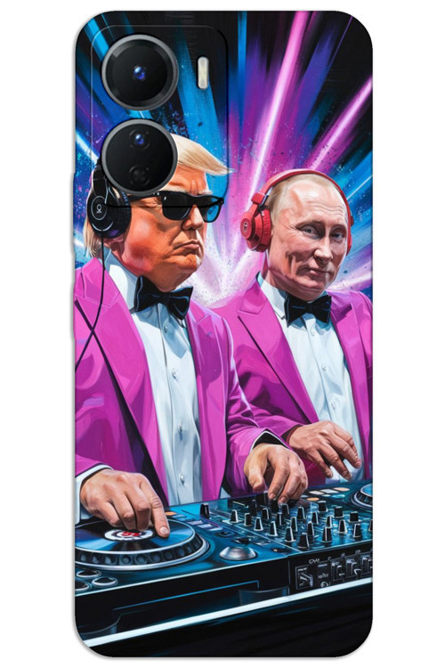 Vivo Y16 Kılıf HD Desen Baskılı Arka Kapak - DJ Trump Putin