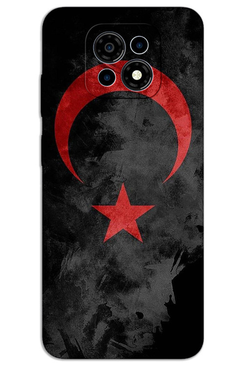 Casper Via M30 Kılıf HD Desen Baskılı Arka Kapak - Siyah Bayrak