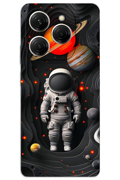 Tecno Spark 20 Pro 5G Kılıf HD Desen Baskılı Arka Kapak - Astronot Gezegenler