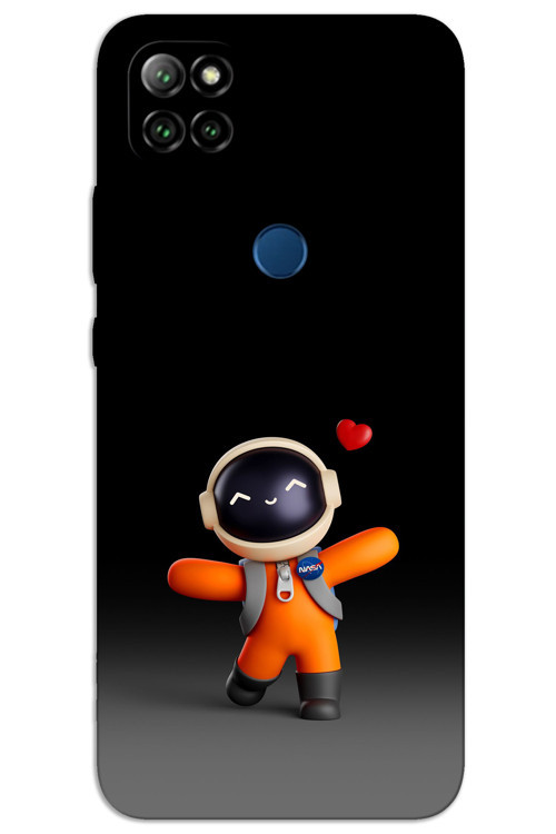 Casper Via E30 Kılıf HD Desen Baskılı Arka Kapak - Astronot Kalp