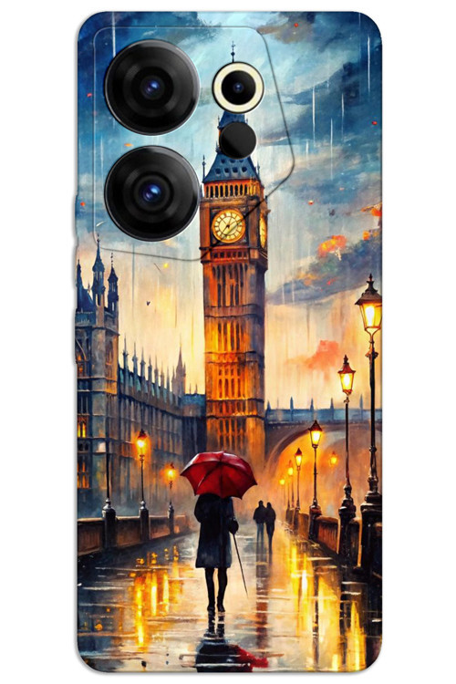 Tecno Camon 20 Premier 5G Kılıf HD Desen Baskılı Arka Kapak - Saat Kulesi