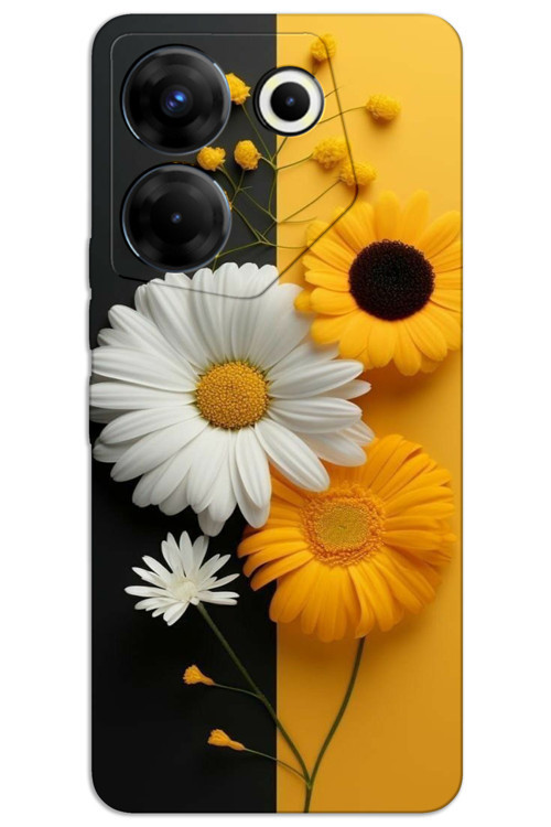 Tecno Camon 20 Pro 5G Kılıf HD Desen Baskılı Arka Kapak - Papatya