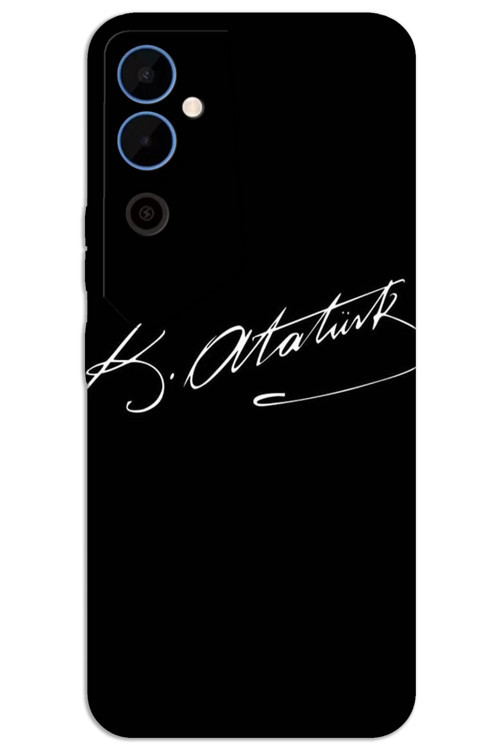 Tecno Pova 4 Pro Kılıf HD Desen Baskılı Arka Kapak - Atatürk İmza