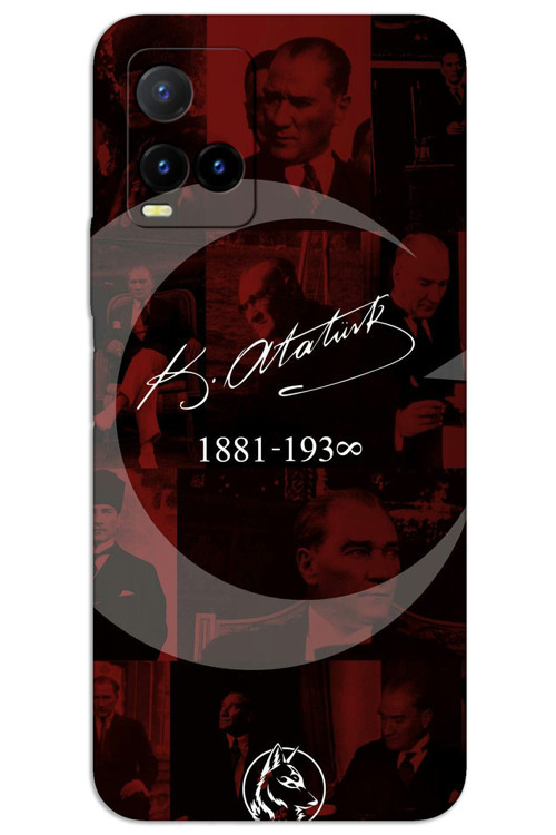 Vivo Y33S Kılıf HD Desen Baskılı Arka Kapak - Atatürk Ayyıldız
