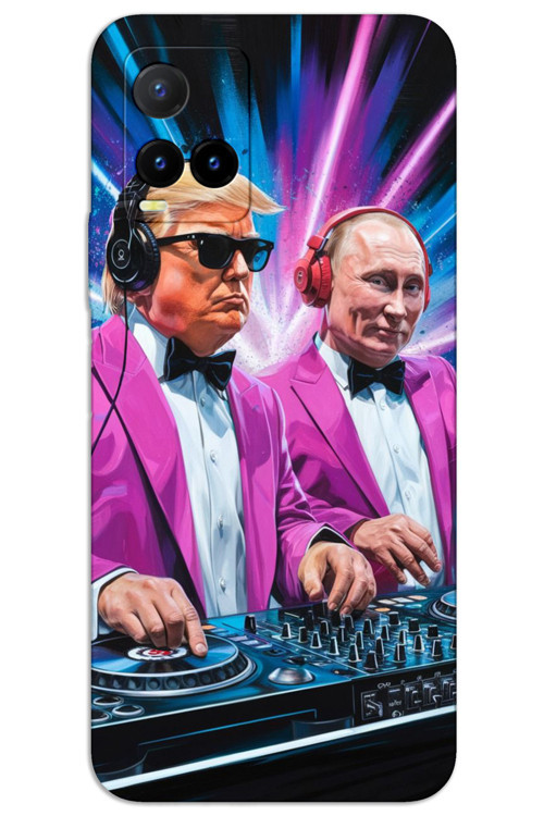 Vivo Y33S Kılıf HD Desen Baskılı Arka Kapak - DJ Trump Putin