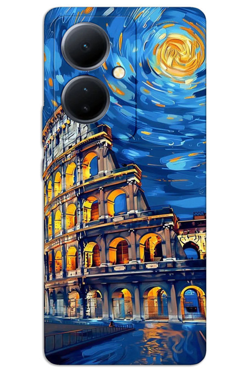 Vivo V29 Lite 5G Kılıf HD Desen Baskılı Arka Kapak - Sanat Roma