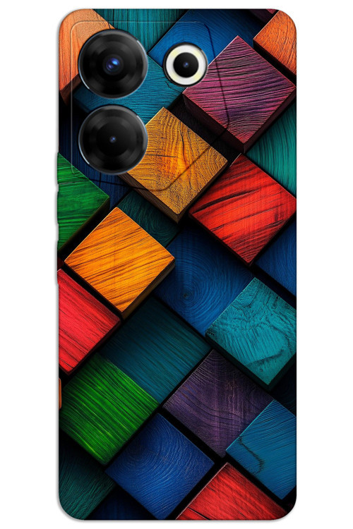 Tecno Camon 20 Kılıf HD Desen Baskılı Arka Kapak - Kare Desen