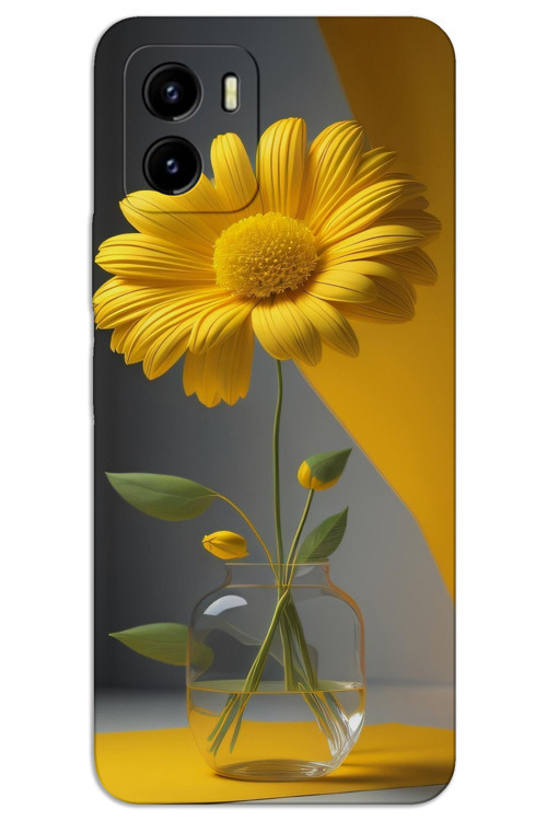 Vivo Y15S Kılıf HD Desen Baskılı Arka Kapak - Fanus Çiçek
