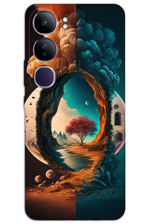 Vivo V40 Lite Kılıf HD Desen Baskılı Arka Kapak - Aydan Gece