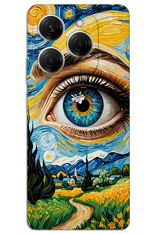 Tecno Spark 20 Pro 5G Kılıf HD Desen Baskılı Arka Kapak - Sanat Göz