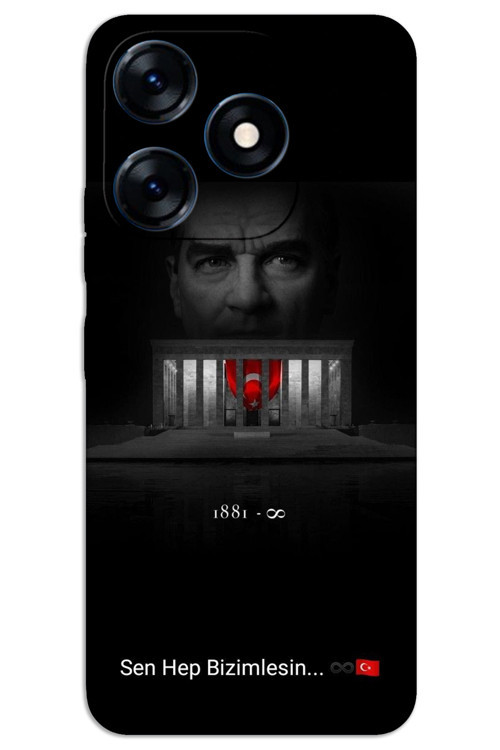 Tecno Spark Go 2024 Kılıf HD Desen Baskılı Arka Kapak - Atatürk Bizimlesin