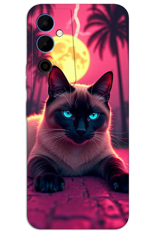 Tecno Pova 4 Pro Kılıf HD Desen Baskılı Arka Kapak - Gergin Kedi