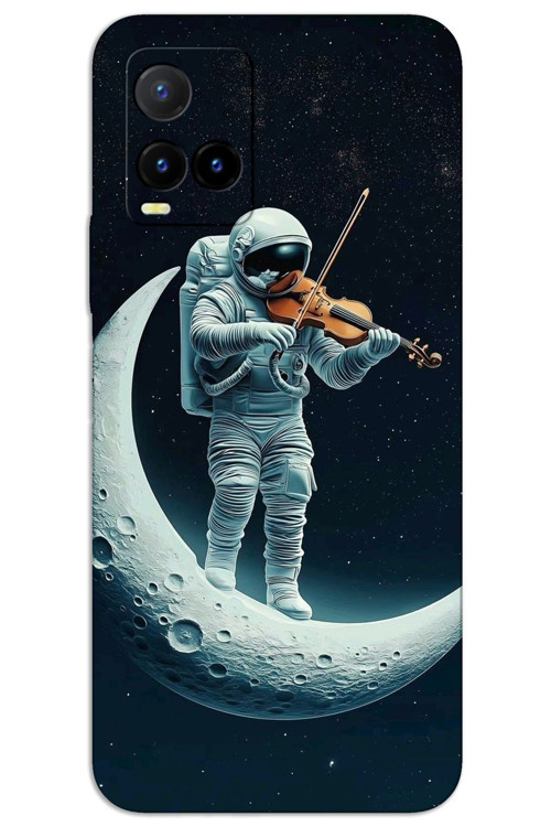 Vivo Y21S / Y21 / Y32 Kılıf HD Desen Baskılı Arka Kapak - Astronot Keman