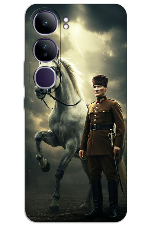 Vivo V40 Lite Kılıf HD Desen Baskılı Arka Kapak - Atatürk Şimşek