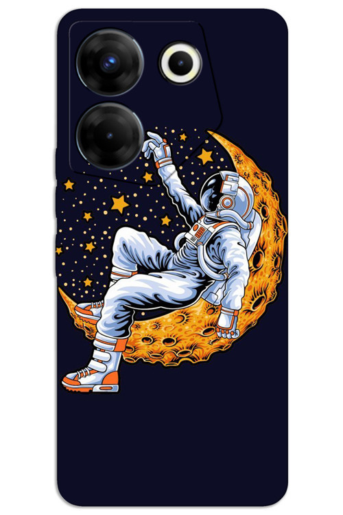 Tecno Camon 20 Kılıf HD Desen Baskılı Arka Kapak - Astronot Ay