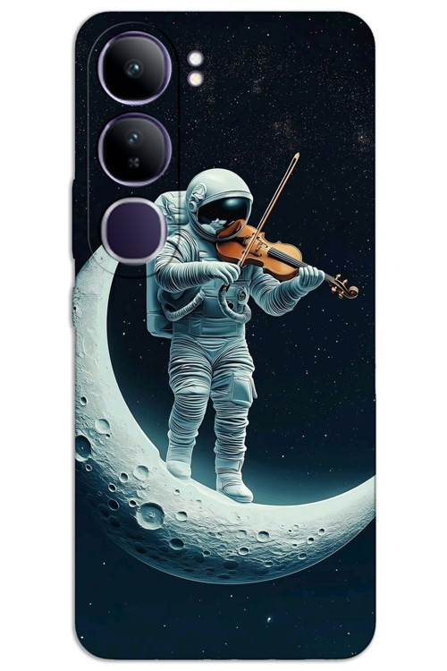 Vivo V40 Lite Kılıf HD Desen Baskılı Arka Kapak - Astronot Keman
