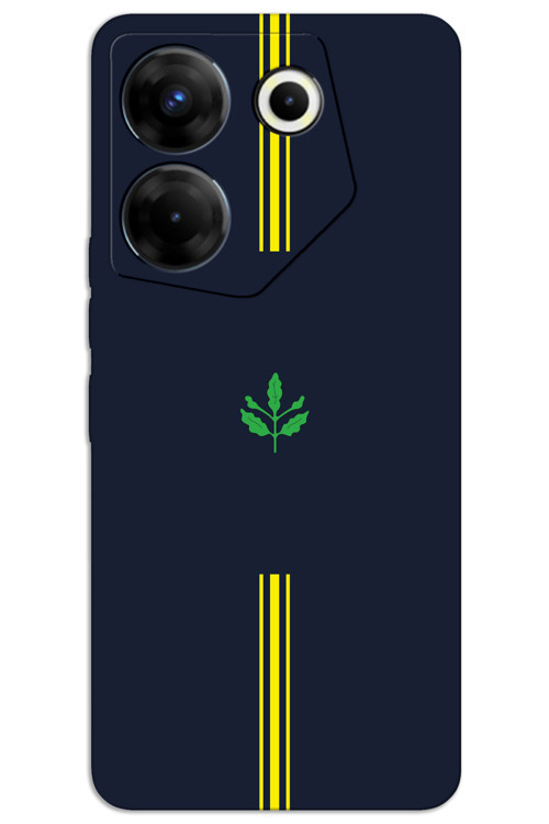 Tecno Camon 20 Pro 5G Kılıf HD Desen Baskılı Arka Kapak - Sarı Lacivert