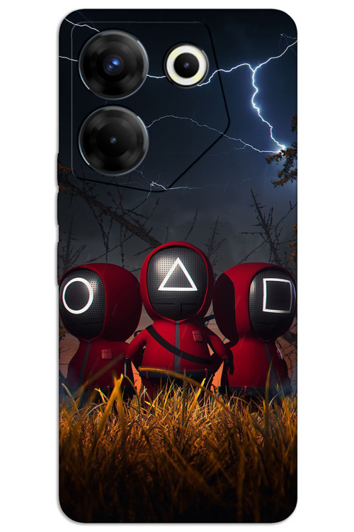Tecno Camon 20 Kılıf HD Desen Baskılı Arka Kapak - Squid Game Minyon