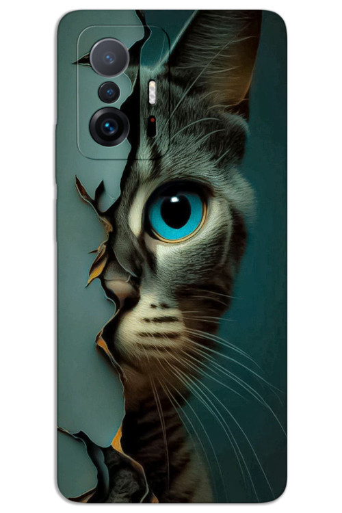 Xiaomi Mi 11T / Mi 11T Pro Kılıf HD Desen Baskılı Arka Kapak - Mavi Kedi