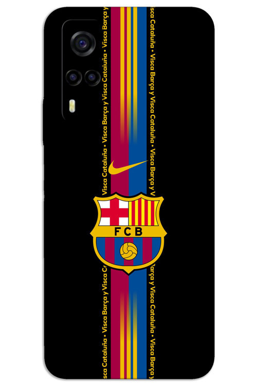 Vivo Y53S Kılıf HD Desen Baskılı Arka Kapak - Barça