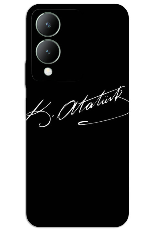 Vivo Y17S Kılıf HD Desen Baskılı Arka Kapak - Atatürk İmza