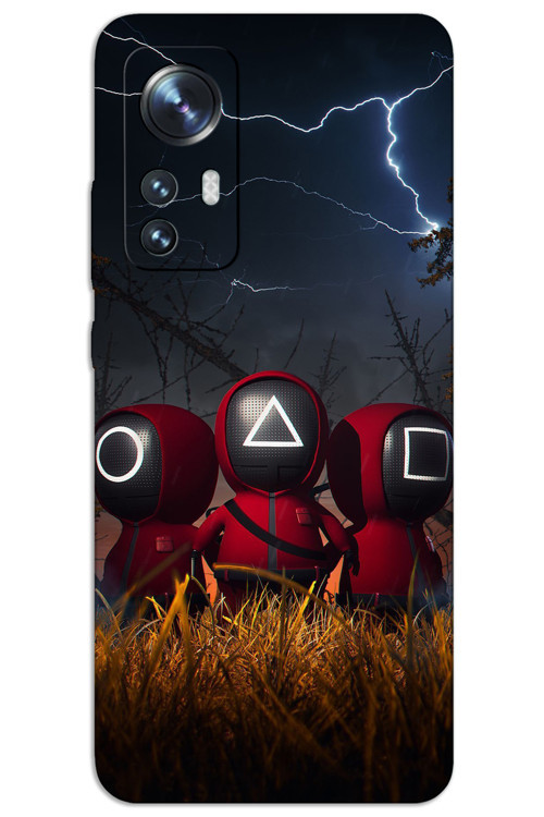 Xiaomi Mi 12 Pro Kılıf HD Desen Baskılı Arka Kapak - Squid Game Minyon
