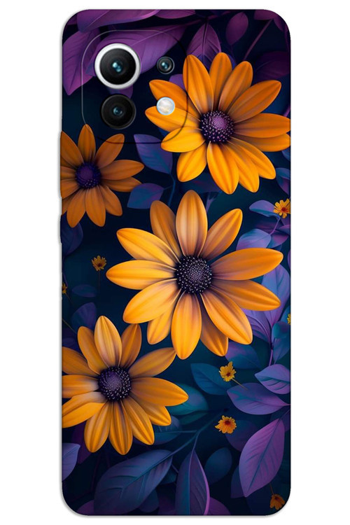 Xiaomi Mi 11 Kılıf HD Desen Baskılı Arka Kapak - Sarı Çiçek