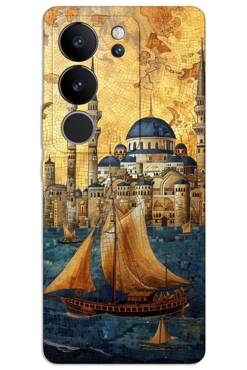 Vivo V29 5G Kılıf HD Desen Baskılı Arka Kapak - Yelkenli Süleymaniye