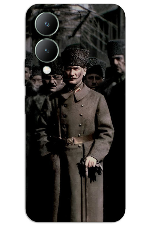 Vivo Y17S Kılıf HD Desen Baskılı Arka Kapak - Atatürk Kalpak