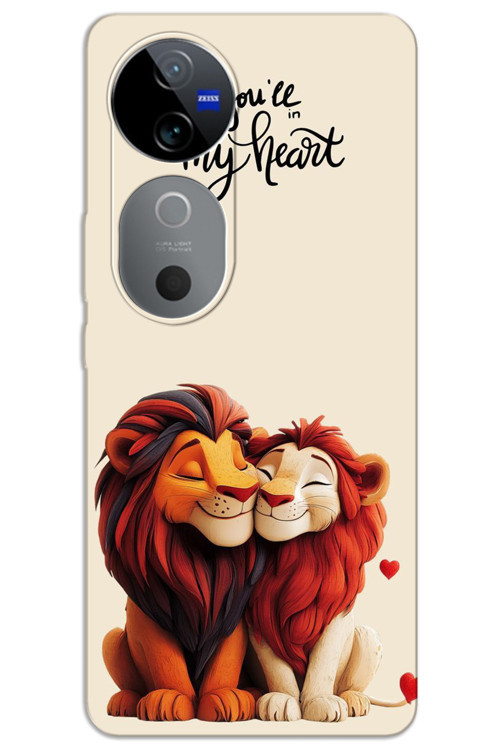 Vivo V40 Kılıf HD Desen Baskılı Arka Kapak - Aslan Kral