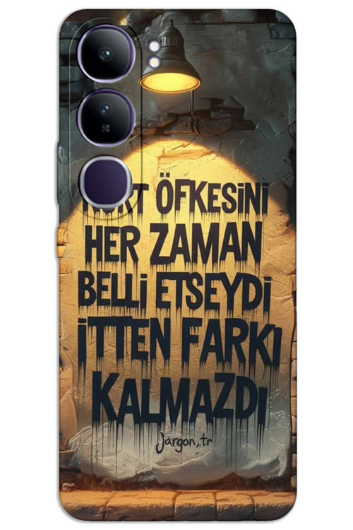 Vivo V40 Lite Kılıf HD Desen Baskılı Arka Kapak - Kurt Öfkesi