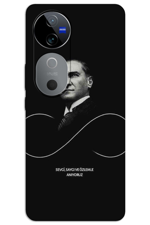 Vivo V40 Kılıf HD Desen Baskılı Arka Kapak - Atatürk Sonsuzluk