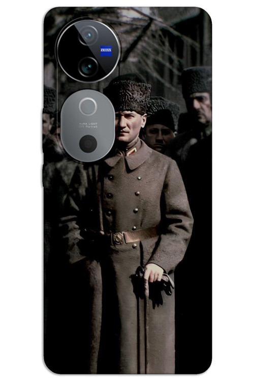 Vivo V40 Kılıf HD Desen Baskılı Arka Kapak - Atatürk Kalpak
