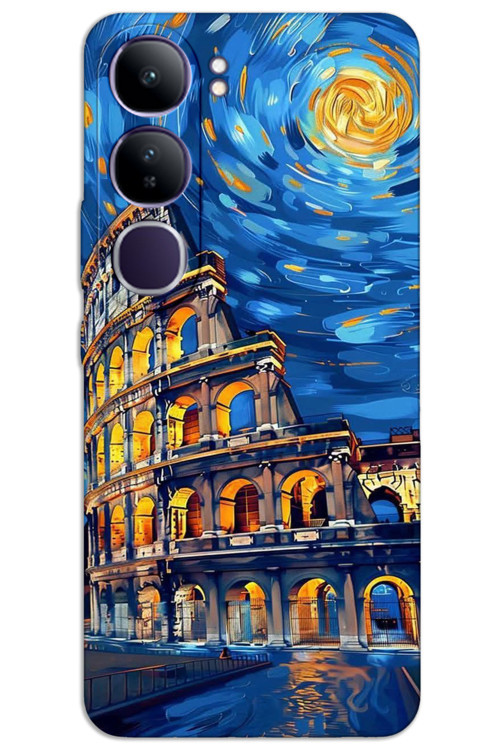 Vivo V40 Lite Kılıf HD Desen Baskılı Arka Kapak - Sanat Roma