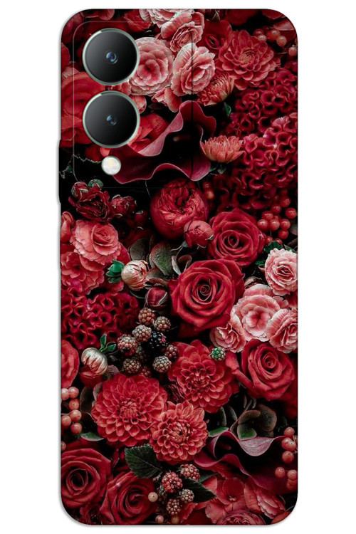 Vivo Y17S Kılıf HD Desen Baskılı Arka Kapak - Güller