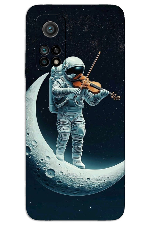 Xiaomi Mi 10T / 10T Pro Kılıf HD Desen Baskılı Arka Kapak - Astronot Keman