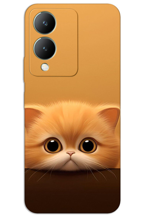 Vivo Y17S Kılıf HD Desen Baskılı Arka Kapak - Sarı Yavru Kedi