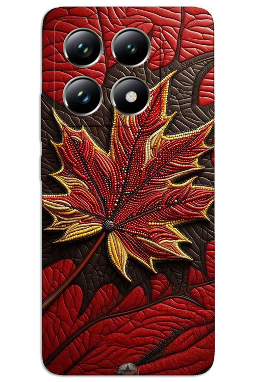 Xiaomi Mi 14 Pro Kılıf HD Desen Baskılı Arka Kapak - Kırmızı Yaprak