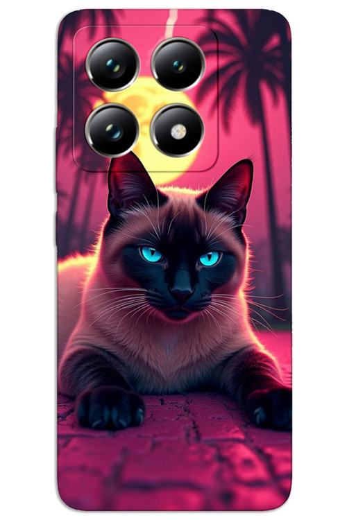 Xiaomi Mi 14 Pro Kılıf HD Desen Baskılı Arka Kapak - Gergin Kedi