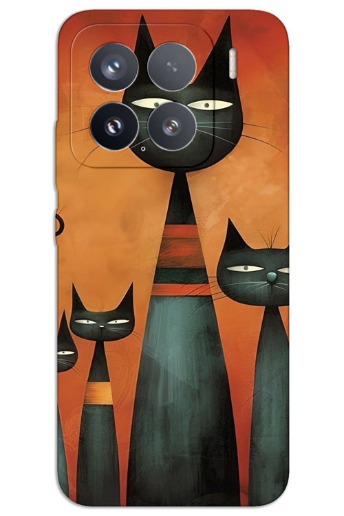 Xiaomi Mi 15 Pro Kılıf HD Desen Baskılı Arka Kapak - Sanat Kedi