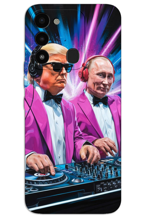 Tecno Spark 8C Kılıf HD Desen Baskılı Arka Kapak - DJ Trump Putin