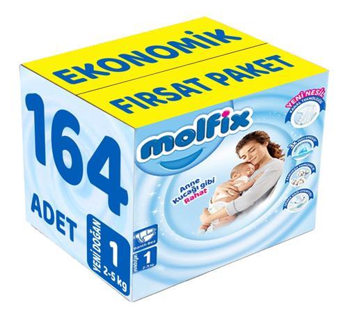 Bebek Bezi Beden:1 (2-5Kg) Yeni Doğan 164 Adet Ekonomik Fırsat Pk
