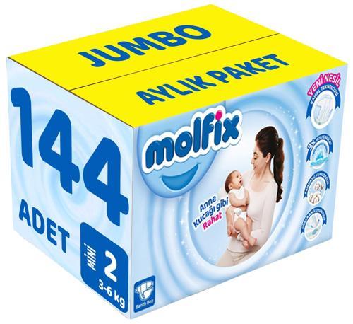 Bebek Bezi Beden:2 (3-6Kg) Mini 144 Adet Jumbo Aylık Pk