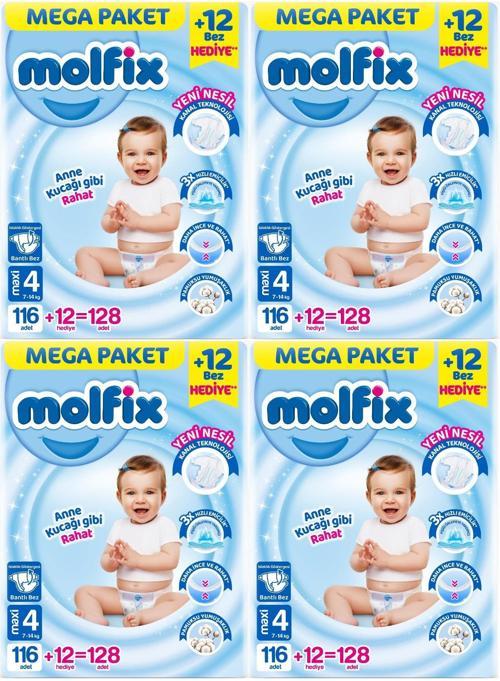 Bebek Bezi Beden:4 (7-14KG) Maxi 512 Adet Mega Avantaj Fırsat Pk
