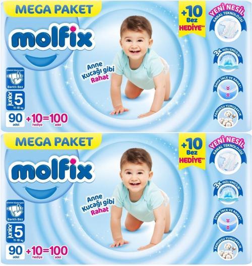 Bebek Bezi Beden:5 (11-18KG) Junior 200 Adet Mega Ekonomik Fırsat Pk