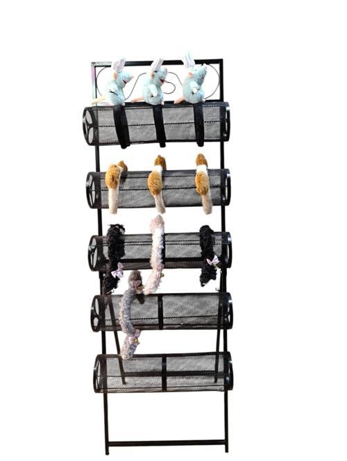 İthal Metal Ayaklı Siyah Renk 148/49 cm Beş Katlı Taç Standı