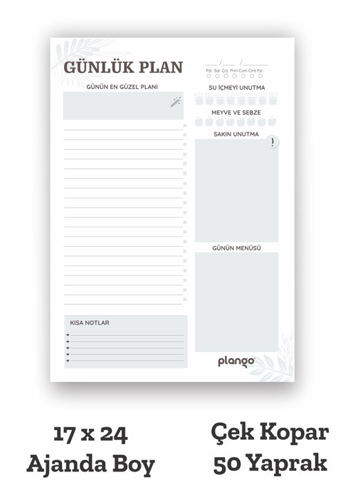 Siyah - Beyaz Çek Kopar Günlük Planlayıcı - Ders Çalışma Planlayıcı